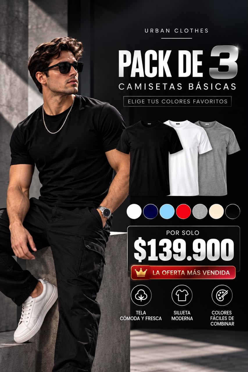 Hombre usando la camiseta básica Urban Clothes